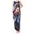 American Samoa Flag Day Tank Maxi Dress Bald Eagle with Uatogi and Fue - Polynesian and Floral Tribal Tattoo