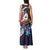 American Samoa Flag Day Tank Maxi Dress Bald Eagle with Uatogi and Fue - Polynesian and Floral Tribal Tattoo