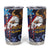 American Samoa Flag Day Tumbler Cup Bald Eagle with Uatogi and Fue - Polynesian and Floral Tribal Tattoo