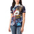 American Samoa Flag Day Women Polo Shirt Bald Eagle with Uatogi and Fue - Polynesian and Floral Tribal Tattoo