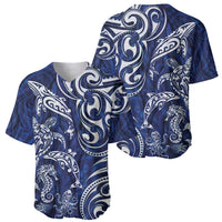 New Zealand Connecting with Seas Baseball Jersey Maori Tribal and Sea Animals Tattoo - White Glass Style