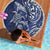 New Zealand Connecting with Seas Beach Blanket Maori Tribal and Sea Animals Tattoo - White Glass Style
