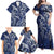 New Zealand Connecting with Seas Family Matching Off Shoulder Maxi Dress and Hawaiian Shirt Maori Tribal and Sea Animals Tattoo - White Glass Style