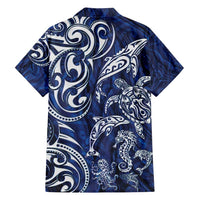 New Zealand Connecting with Seas Family Matching Off Shoulder Maxi Dress and Hawaiian Shirt Maori Tribal and Sea Animals Tattoo - White Glass Style