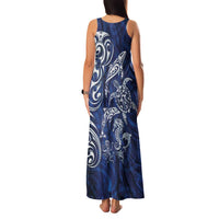 New Zealand Connecting with Seas Family Matching Tank Maxi Dress and Hawaiian Shirt Maori Tribal and Sea Animals Tattoo - White Glass Style