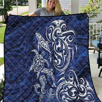New Zealand Connecting with Seas Quilt Maori Tribal and Sea Animals Tattoo - White Glass Style
