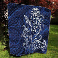 New Zealand Connecting with Seas Quilt Maori Tribal and Sea Animals Tattoo - White Glass Style
