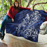 New Zealand Connecting with Seas Quilt Maori Tribal and Sea Animals Tattoo - White Glass Style