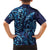New Zealand Connecting with Seas Kid Hawaiian Shirt Maori Tribal and Sea Animals Tattoo - Sea Texture Glass Style