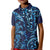 New Zealand Connecting with Seas Kid Polo Shirt Maori Tribal and Sea Animals Tattoo - Sea Texture Glass Style