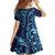 New Zealand Connecting with Seas Kid Short Sleeve Dress Maori Tribal and Sea Animals Tattoo - Sea Texture Glass Style