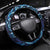 New Zealand Connecting with Seas Steering Wheel Cover Maori Tribal and Sea Animals Tattoo - Sea Texture Glass Style