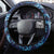 New Zealand Connecting with Seas Steering Wheel Cover Maori Tribal and Sea Animals Tattoo - Sea Texture Glass Style