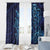 New Zealand Connecting with Seas Window Curtain Maori Tribal and Sea Animals Tattoo - Sea Texture Glass Style