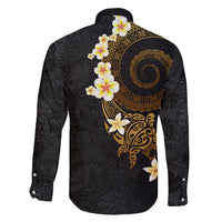 Polynesian Spiral Tribal Tattoo Family Matching Off Shoulder Short Dress and Hawaiian Shirt Golden Color LT03 - Polynesian Pride