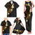 Polynesian Spiral Tribal Tattoo Family Matching Tank Maxi Dress and Hawaiian Shirt Golden Color