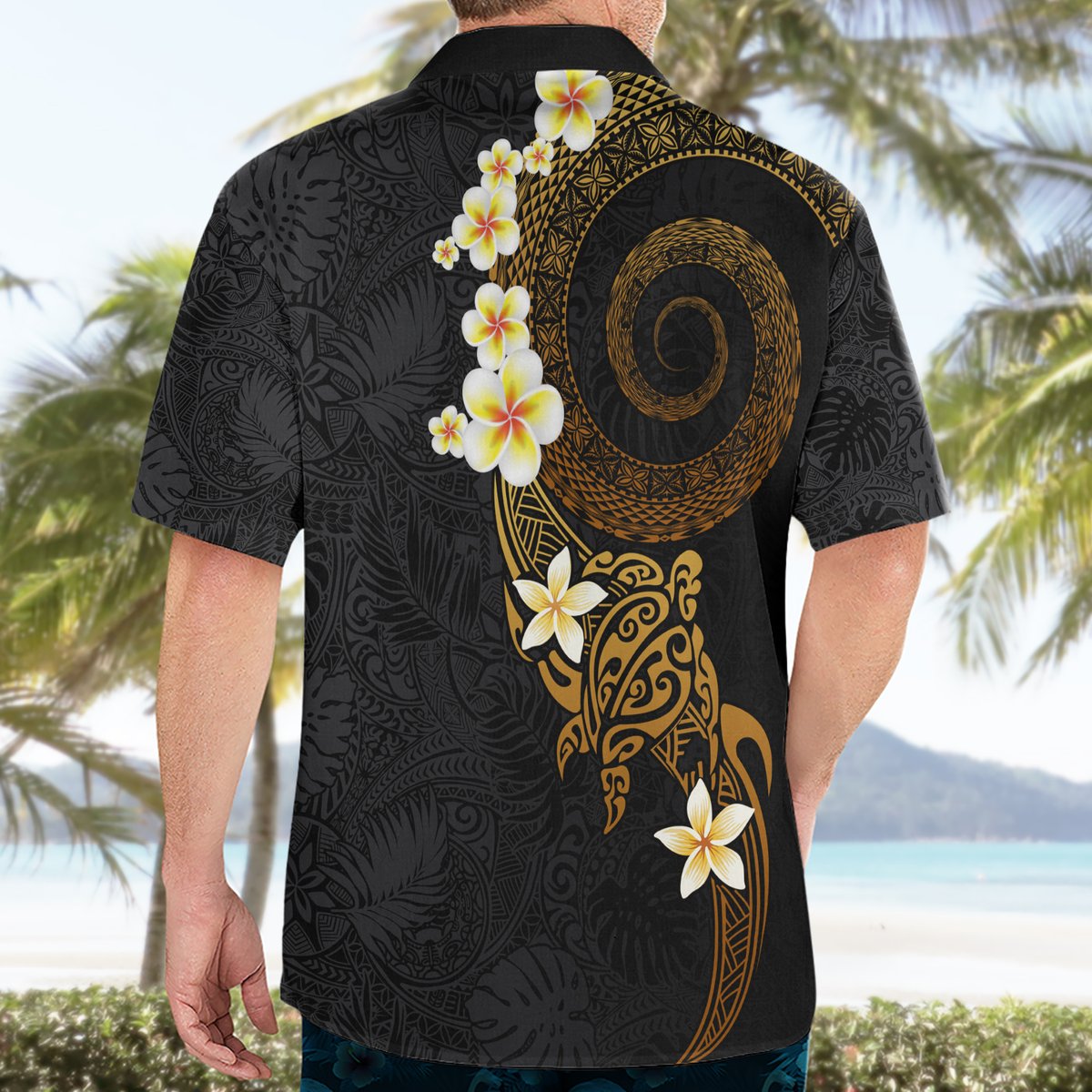Polynesian Spiral Tribal Tattoo Hawaiian Shirt Golden Color LT03 - Polynesian Pride
