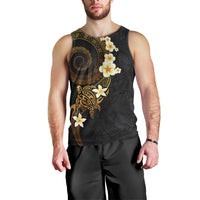 Polynesian Spiral Tribal Tattoo Men Tank Top Golden Color LT03 - Polynesian Pride