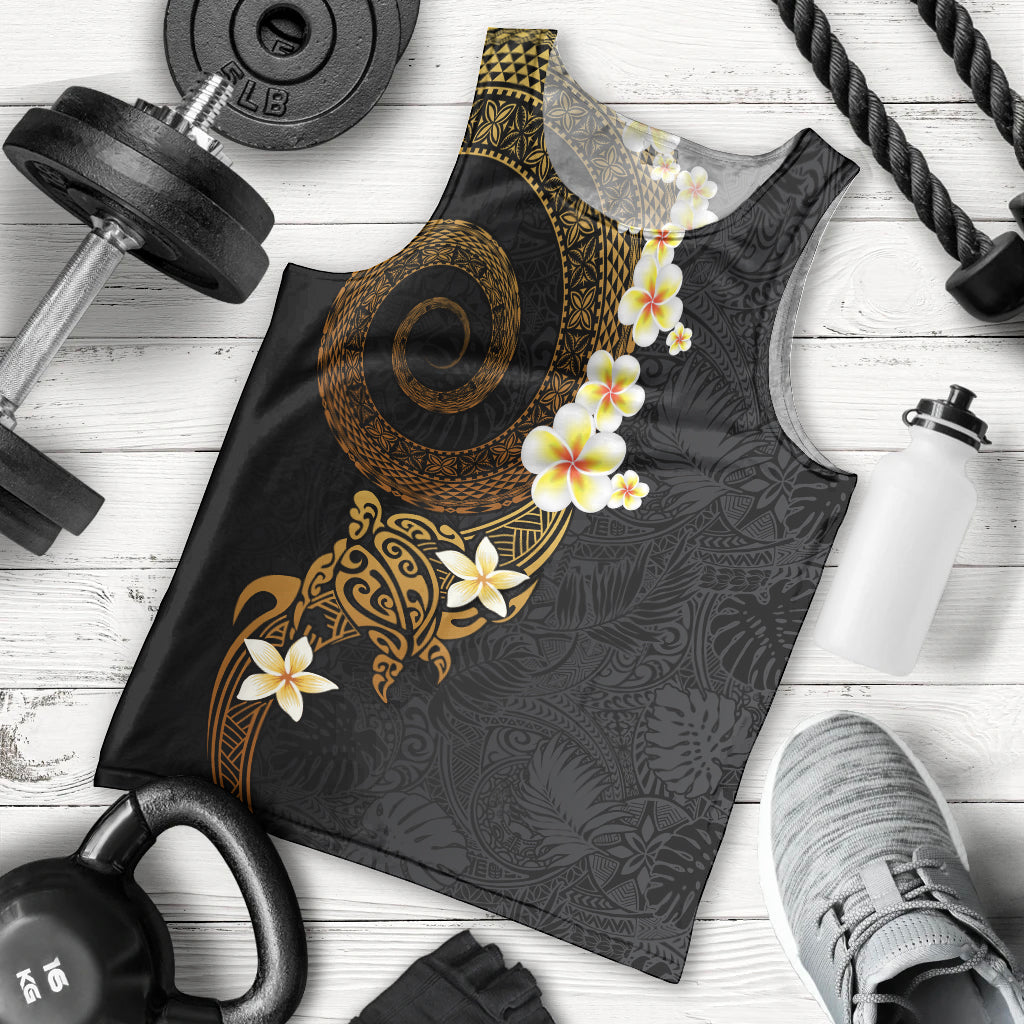 Polynesian Spiral Tribal Tattoo Men Tank Top Golden Color LT03 - Polynesian Pride