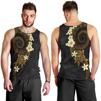 Polynesian Spiral Tribal Tattoo Men Tank Top Golden Color LT03 - Polynesian Pride