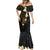 Polynesian Spiral Tribal Tattoo Mermaid Dress Golden Color