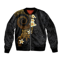 Polynesian Spiral Tribal Tattoo Sleeve Zip Bomber Jacket Golden Color LT03 Unisex Yellow - Polynesian Pride