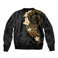 Polynesian Spiral Tribal Tattoo Sleeve Zip Bomber Jacket Golden Color LT03 - Polynesian Pride