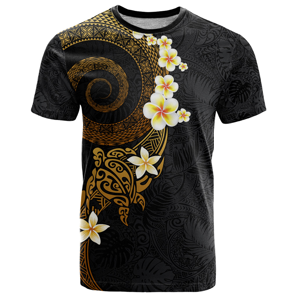 Polynesian Spiral Tribal Tattoo T Shirt Golden Color
