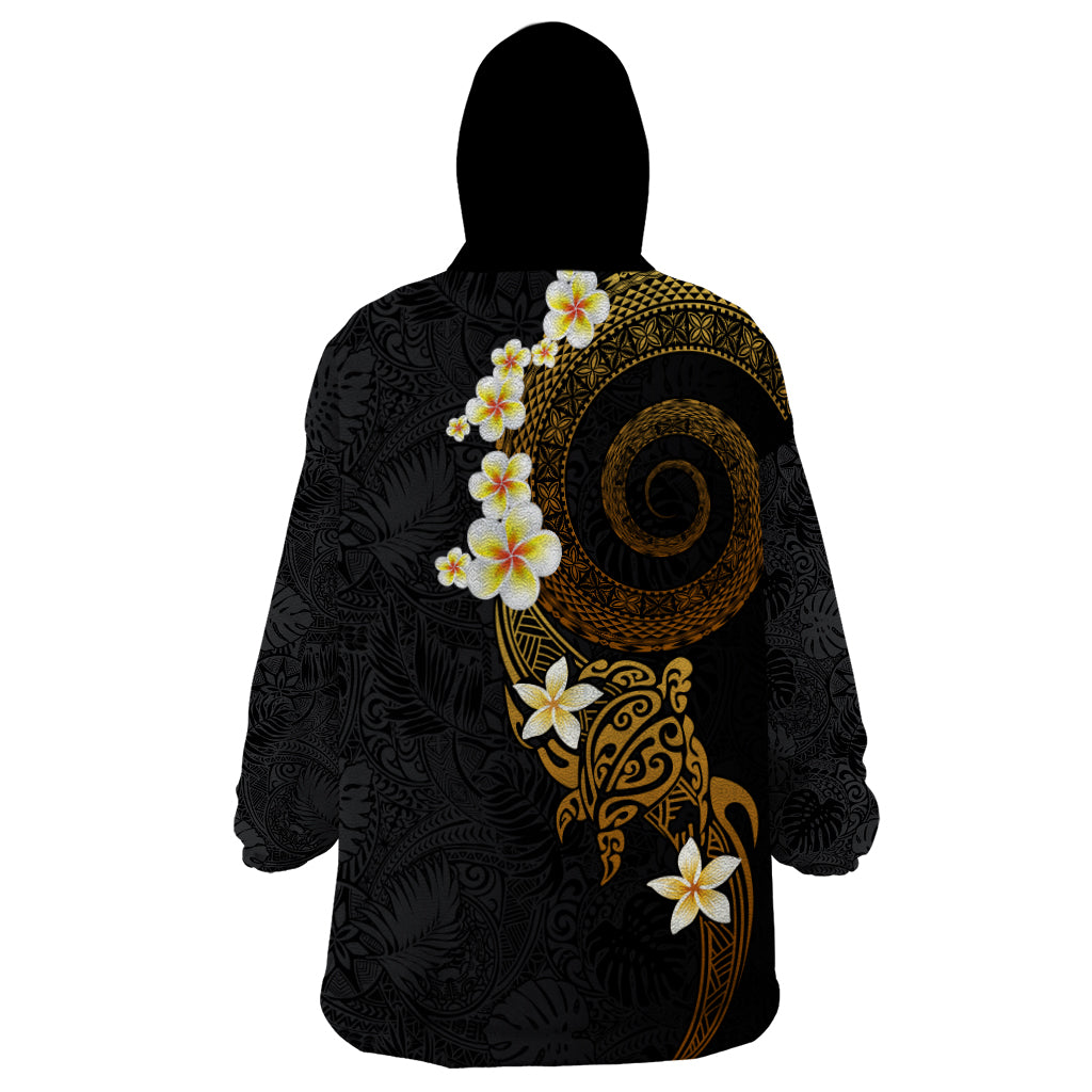 Polynesian Spiral Tribal Tattoo Wearable Blanket Hoodie Golden Color LT03 - Polynesian Pride