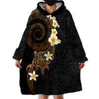 Polynesian Spiral Tribal Tattoo Wearable Blanket Hoodie Golden Color LT03 - Polynesian Pride