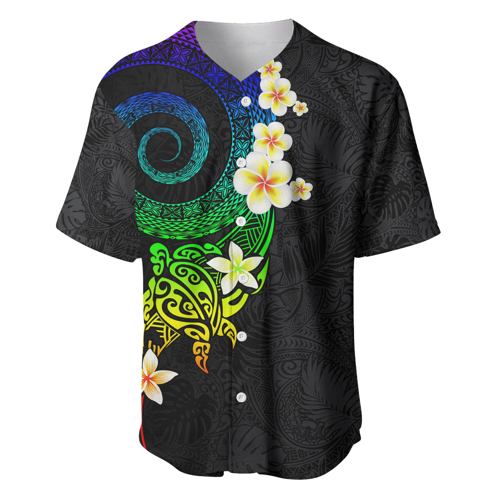 Polynesian Spiral Tribal Tattoo Baseball Jersey Fanciful Color