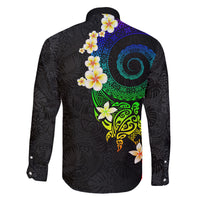 Polynesian Spiral Tribal Tattoo Family Matching Puletasi and Hawaiian Shirt Fanciful Color