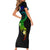 Polynesian Spiral Tribal Tattoo Family Matching Short Sleeve Bodycon Dress and Hawaiian Shirt Fanciful Color