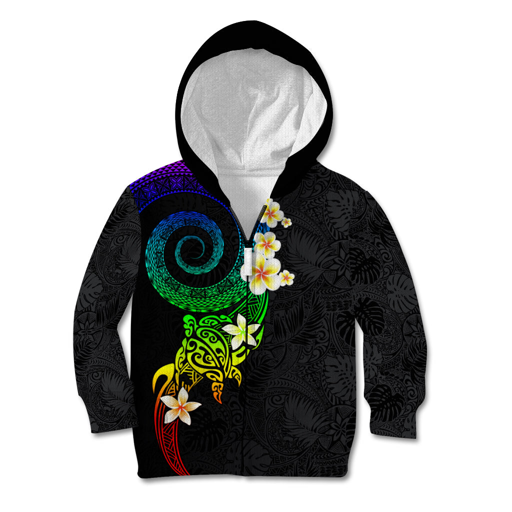 Polynesian Spiral Tribal Tattoo Kid Hoodie Fanciful Color