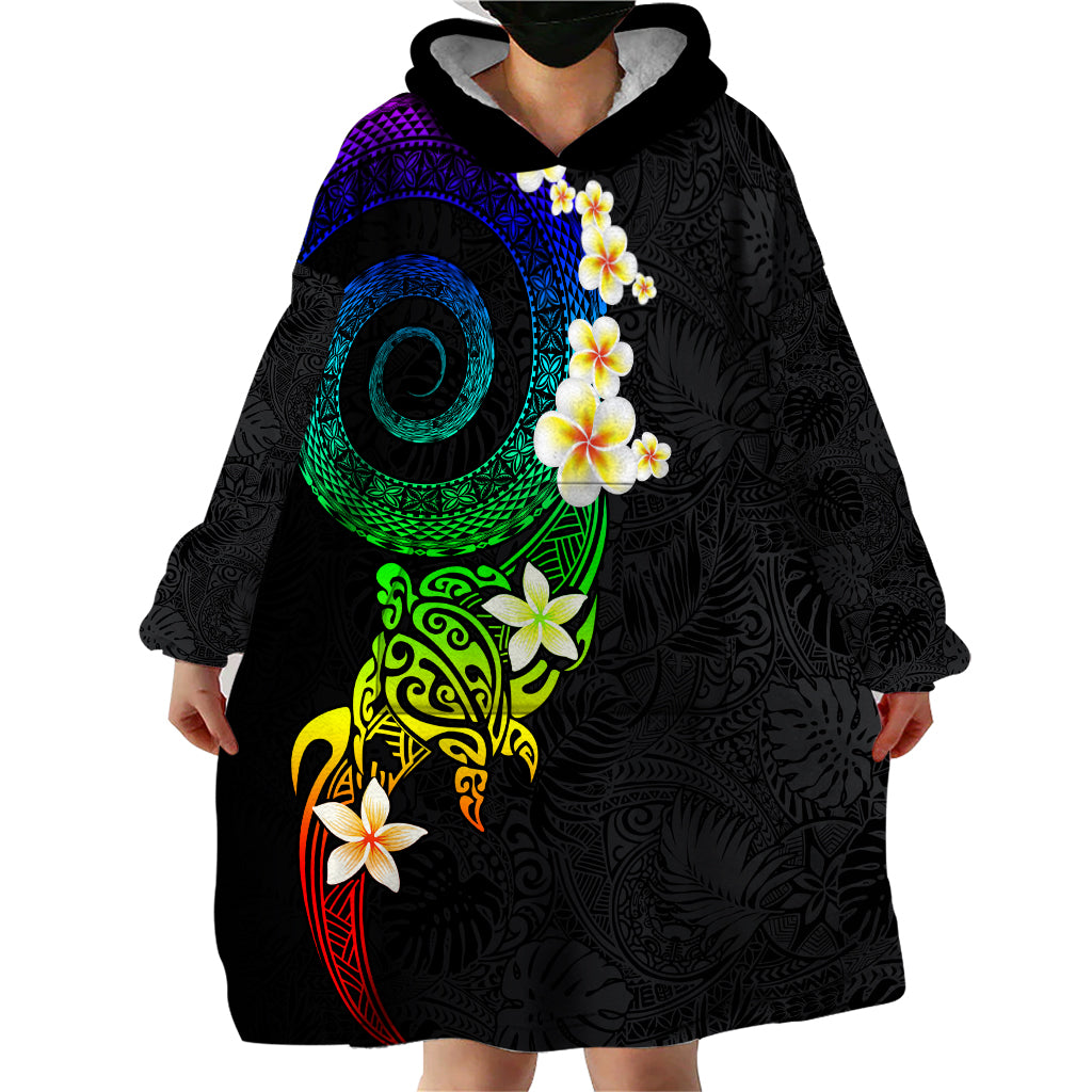 Polynesian Spiral Tribal Tattoo Wearable Blanket Hoodie Fanciful Color LT03 - Polynesian Pride