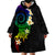 Polynesian Spiral Tribal Tattoo Wearable Blanket Hoodie Fanciful Color