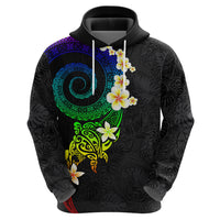 Polynesian Spiral Tribal Tattoo Zip Hoodie Fanciful Color