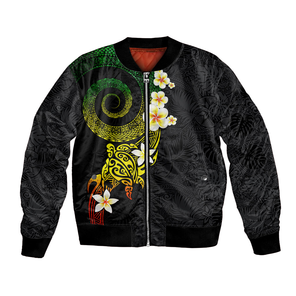 Polynesian Spiral Tribal Tattoo Bomber Jacket Reggae Color LT03 Unisex Reggae - Polynesian Pride