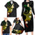 Polynesian Spiral Tribal Tattoo Family Matching Long Sleeve Bodycon Dress and Hawaiian Shirt Reggae Color