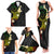 Polynesian Spiral Tribal Tattoo Family Matching Tank Maxi Dress and Hawaiian Shirt Reggae Color