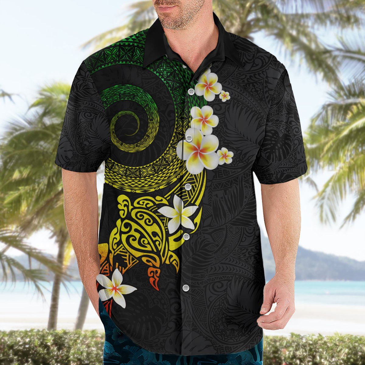 Polynesian Spiral Tribal Tattoo Hawaiian Shirt Reggae Color LT03 - Polynesian Pride
