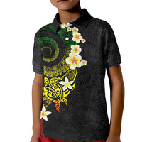 Polynesian Spiral Tribal Tattoo Kid Polo Shirt Reggae Color