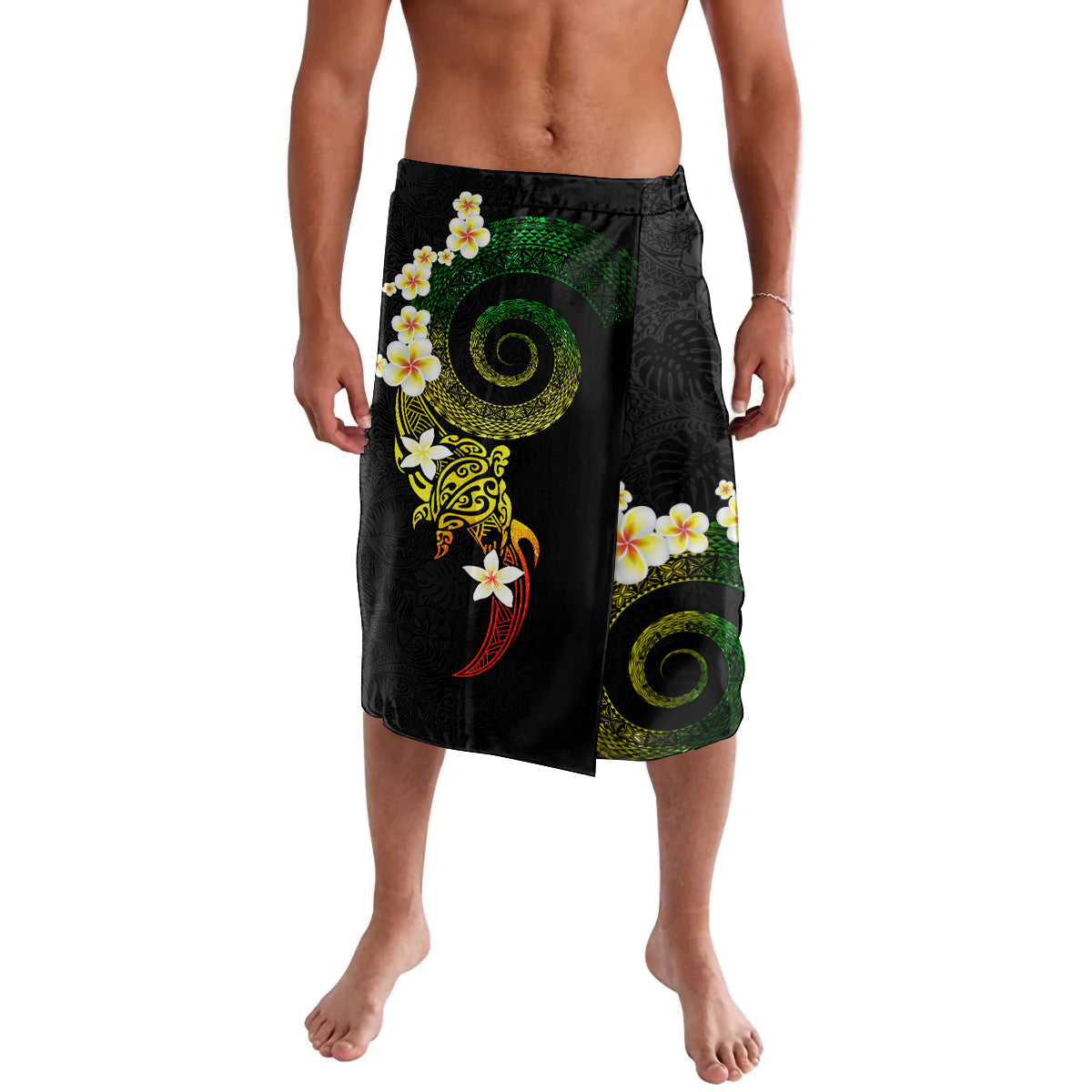Polynesian Spiral Tribal Tattoo Lavalava Reggae Color LT03 Reggae - Polynesian Pride