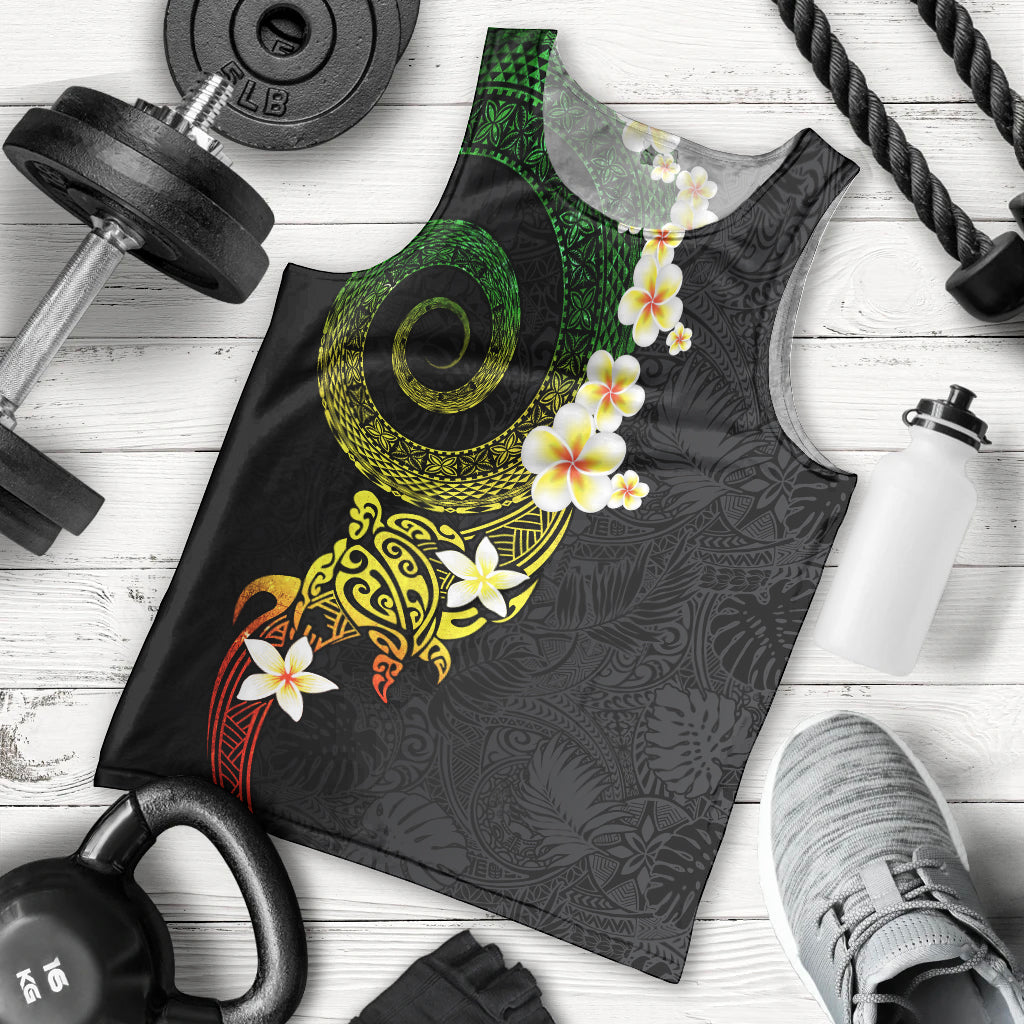 Polynesian Spiral Tribal Tattoo Men Tank Top Reggae Color LT03 - Polynesian Pride