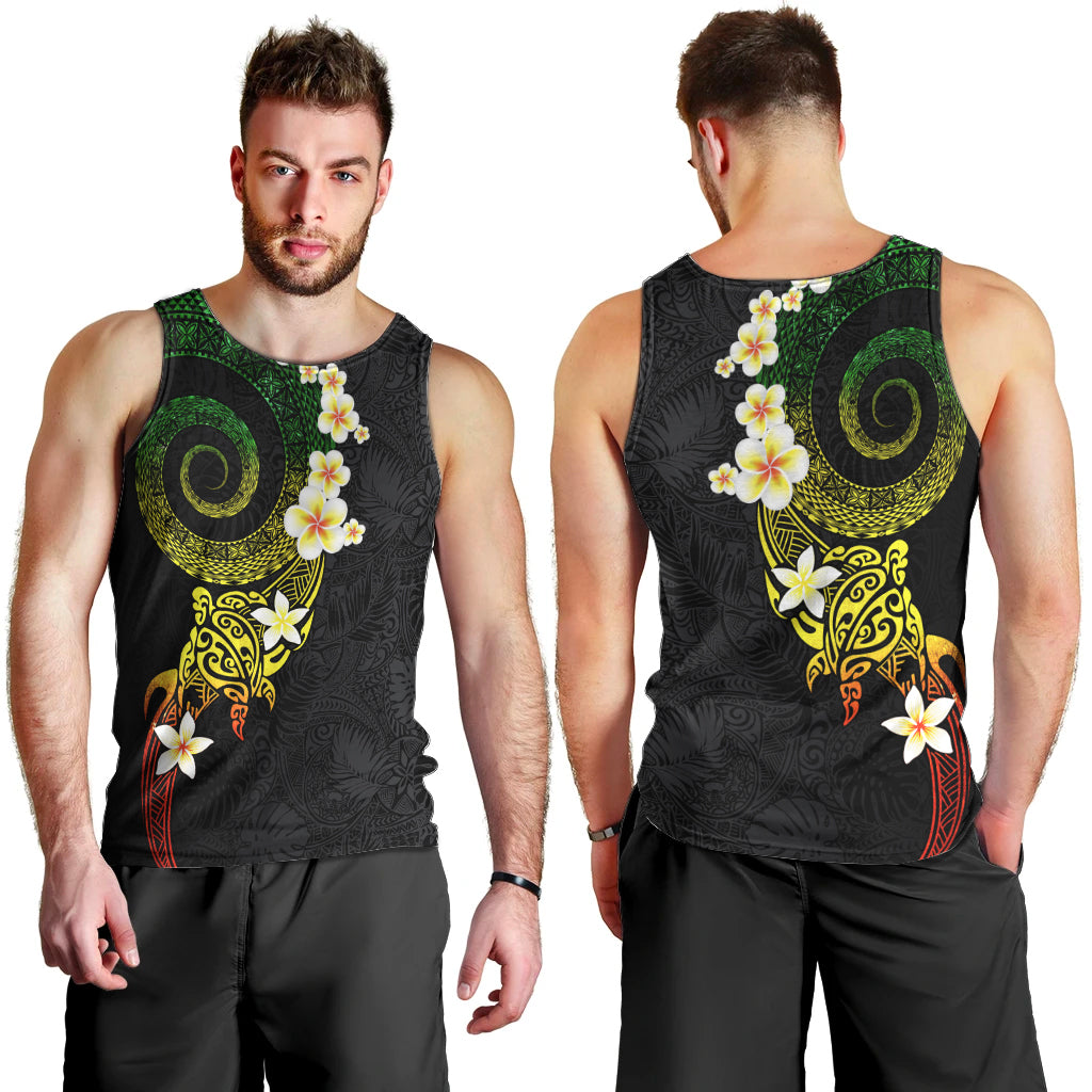 Polynesian Spiral Tribal Tattoo Men Tank Top Reggae Color LT03 - Polynesian Pride