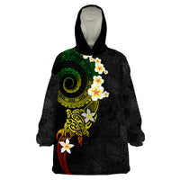 Polynesian Spiral Tribal Tattoo Wearable Blanket Hoodie Reggae Color LT03 One Size Reggae - Polynesian Pride