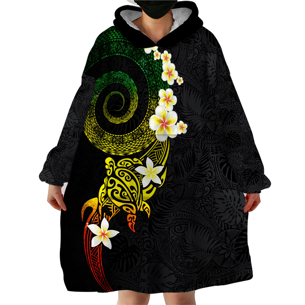Polynesian Spiral Tribal Tattoo Wearable Blanket Hoodie Reggae Color LT03 - Polynesian Pride