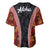 Hawaii Lei and Hibiscus Flowers Tribal Baseball Jersey Patchwork Abstract Vintage