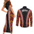 Hawaii Lei and Hibiscus Flowers Tribal Couples Matching Short Sleeve Bodycon Dress and Long Sleeve Button Shirt Patchwork Abstract Vintage