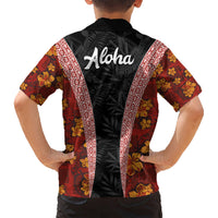 Hawaii Lei and Hibiscus Flowers Tribal Kid Hawaiian Shirt Patchwork Abstract Vintage LT03 - Polynesian Pride